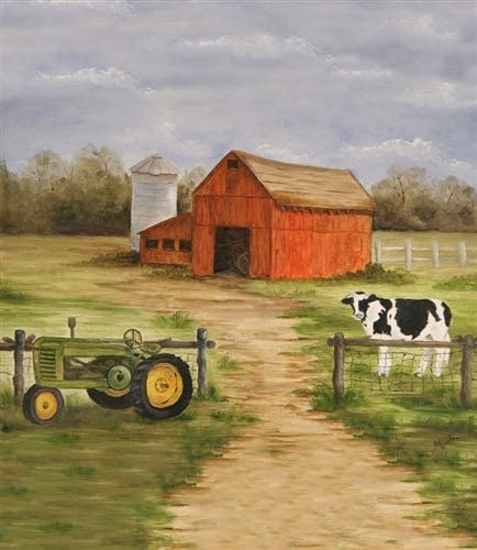 Farm Scene Magnetic Dishwasher Door Cover